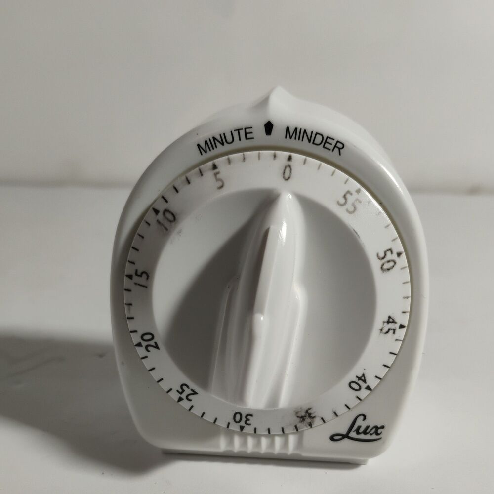 Vintage Lux Minute Minder Kitchen Cooking Timer Rocket Knob White Working